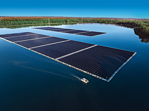 A floating solar farm