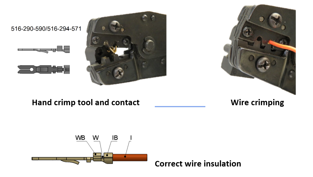 Hand Tools for Crimping Rectangular Connector Contacts