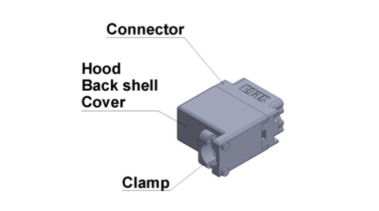 rectangular connector hood